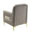 Chaise d'appoint moderne rembourrée avec structure en bois de bouleau massif, assise à ressorts ensachés et pieds en acier inoxydable doré-485329162