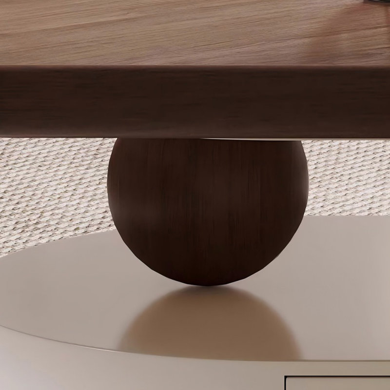 Solid wood new style creative coffee table, White, Brown, 15.75" H x 43.31" L x 23.62" W