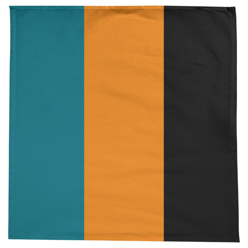 San Jose Tablecloth, Deep Pacific Teal/Burnt Orange/Black