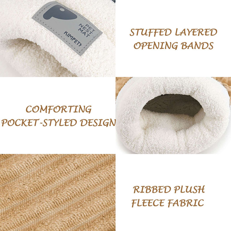 Sac de couchage pour chat Snuggle Sack Lit pour chat Cave Soft, Brun