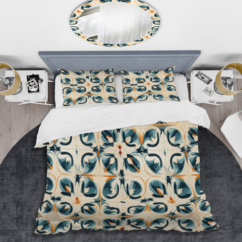 Ensemble de housse de couette bleu et beige, Housse de couette pour très grand lit et 2 très