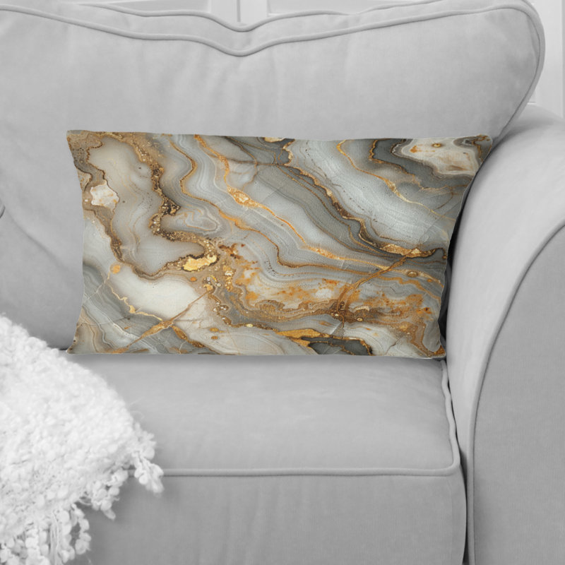Coussin lombaire en marbre doré noir de luxe II