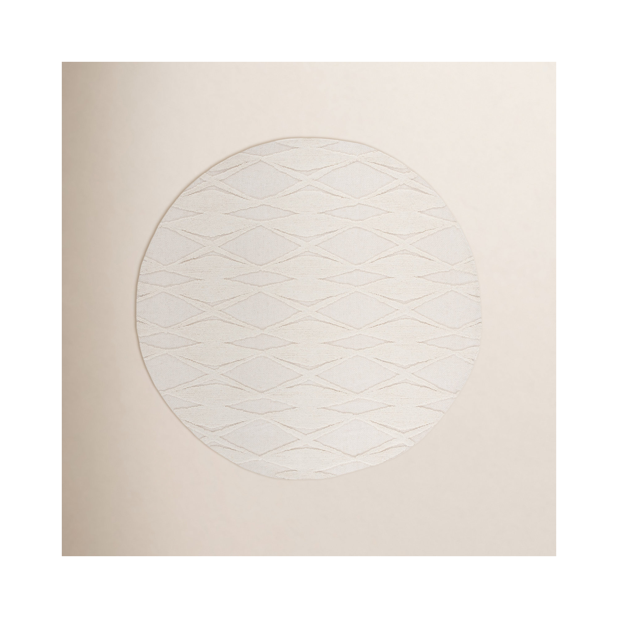 Elphia Hand Tufted Ivory Rug, Round 6'