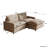 Moncada 3-Piece Upholstered Modular Linen Fabric Sofa With Ottoman For Small Spaces-1334729839
