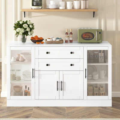 58.3" Modern Buffet Sideboard with 4 Doors & 2 Drawers