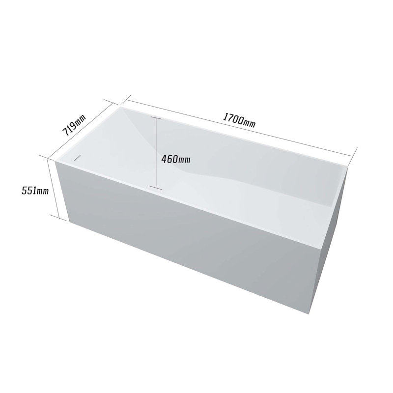 67'' x 28'' Freestanding Soaking Solid Surface Bathtub