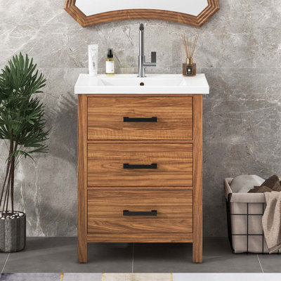 Meuble-lavabo 24 po avec lavabo en céramique