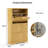 31.6" Narrow Shoe Cabinet with 3 Flip Drawers, 9.6" Ultra-Slim Design, Wave Textured Hidden Storage, Natural Wood with Gold Accents, 54" Tall Tower-650025489