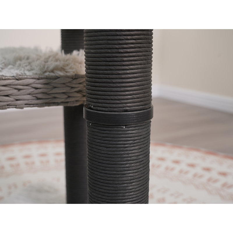 Gray 50" 4-Level Cat Tree with Sisal and Plush Perches