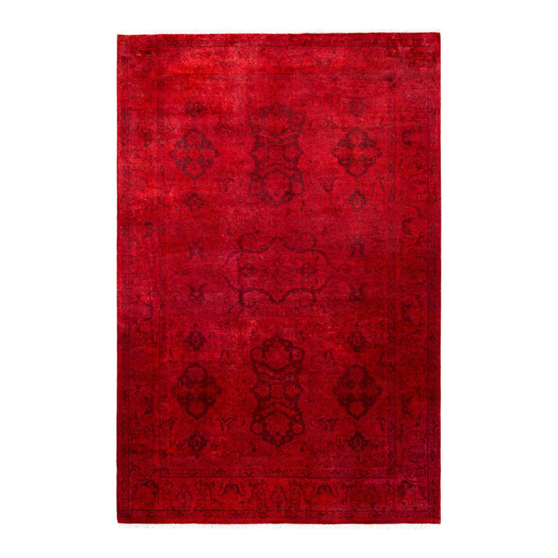 Holsworth One-of-a-Kind 4' 1" X 6' 2" New Age Wool Area Rug Red