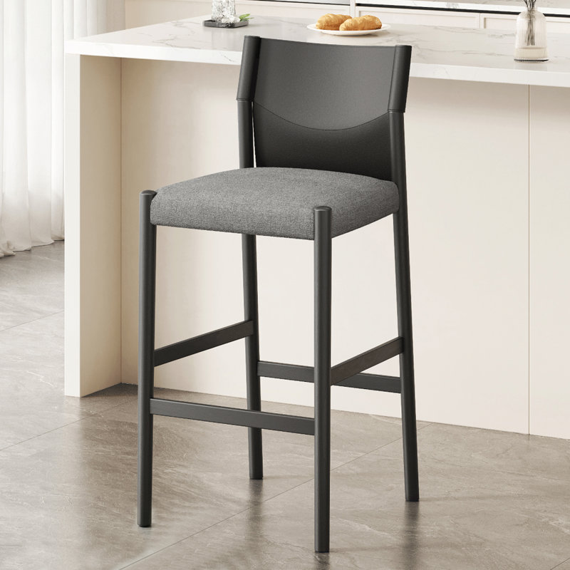 Chaise d'appoint noire à dossier solide (ensemble de 2), 23.62", 2