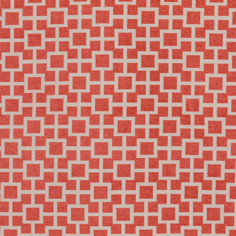 Suite Ming Fret Fabric, Coral