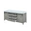 Meuble-lavabo double gris cendre 84 po X P 22 po D, avec comptoir en quartz blanc-117980236