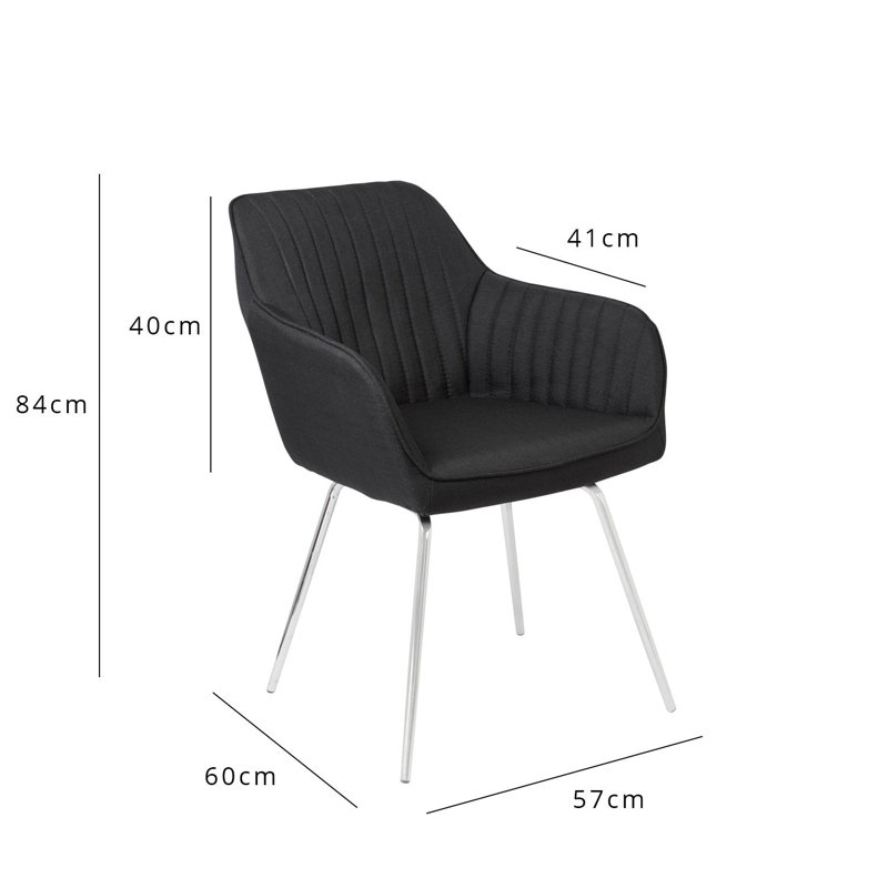 Latitude Run Dotir Office Chair, Black, Chrome
