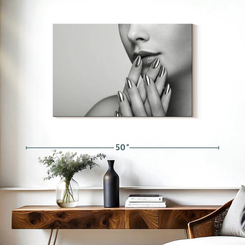 Shuttleworth Grey Portrait Female Nails, 24" H x 36" W