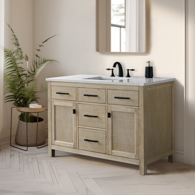 Ensemble de meuble-lavabo simple 48 po avec plateau en pierre Marquist