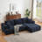 Chenille L-Shape Luxury Sectional Oversized Sofa,Mnimalist Design,Comfy Sleeper Couch for Living Room,Apartment&Reception Spaces,No Assembly Required-118377363-118377365