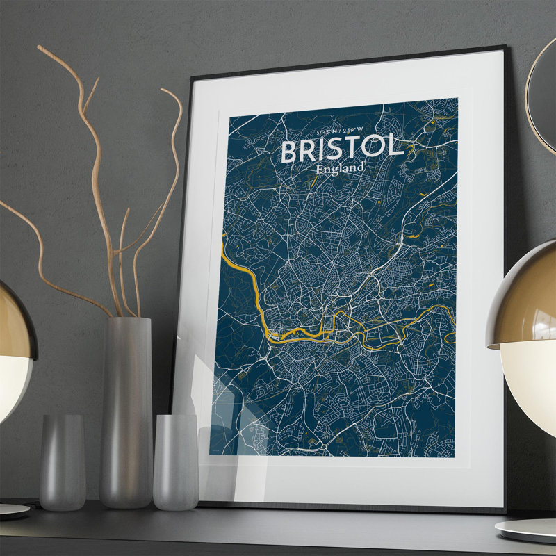 Bristol, carte de la ville, impression, H 36 po x l 24 po x P 0,05 po, Amusez-vous
