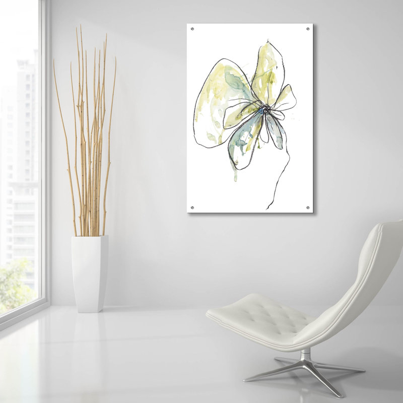 «Citron Modern Botanical» par Jan Weiss, art mural en verre acrylique, H 36 po x l 24 po x P 0,2 po