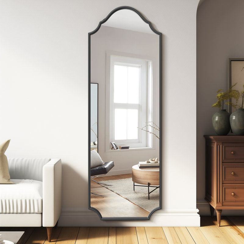 Metal Rectangle Mirror, 70" x 24", Black