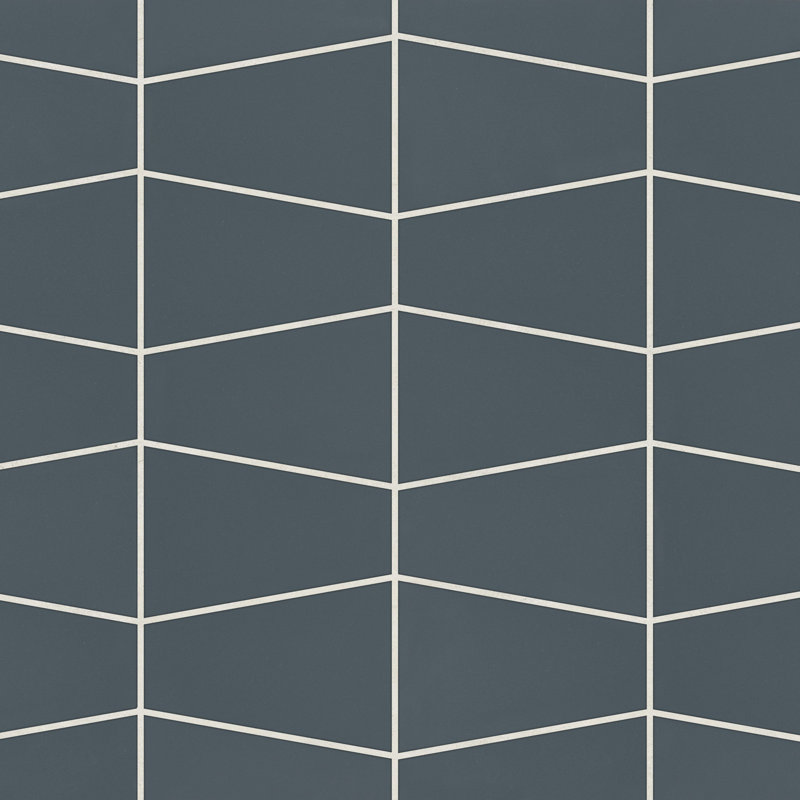 Marin Trapezoid Matte Porcelain Mosaic Tile, Midnight Tide