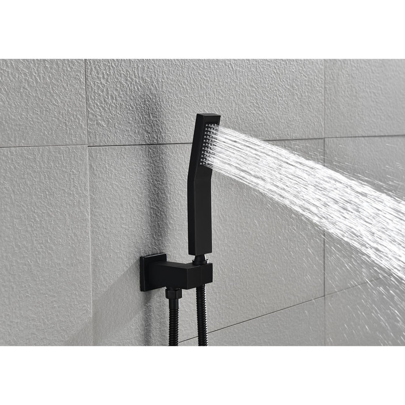 10" Rain Shower Head Wall Mount - Matte Black , Air Mix Technology For Enhanced , Relaxing Bath Time, All Parts Included Black Mounted Head, Stainless Build, Boosting And Flow
