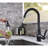 Commercial Black Kitchen Faucet with Pull Out Sprayer, Single Handle for Easy Cleaning and Modern Aesthetic