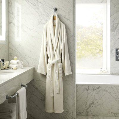 BAMBOO SHAWL BATHROBE - ECRU - S/M