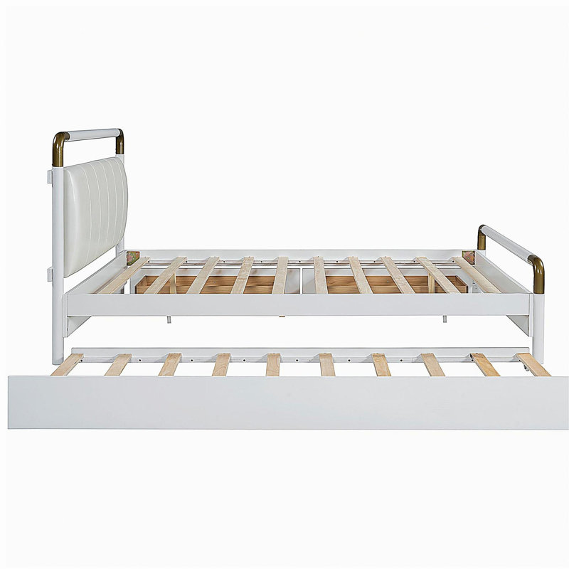 Grand lit plateforme en bois avec 2 grands tiroirs et un tiroir de taille T-XL