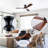 52 Inch Modern Black Ceiling Fans With Lights, 3 Color Dimmable LED, 3 Solide Wood Blades Ceiling Fan With Remote Control Reversible DC Motor
