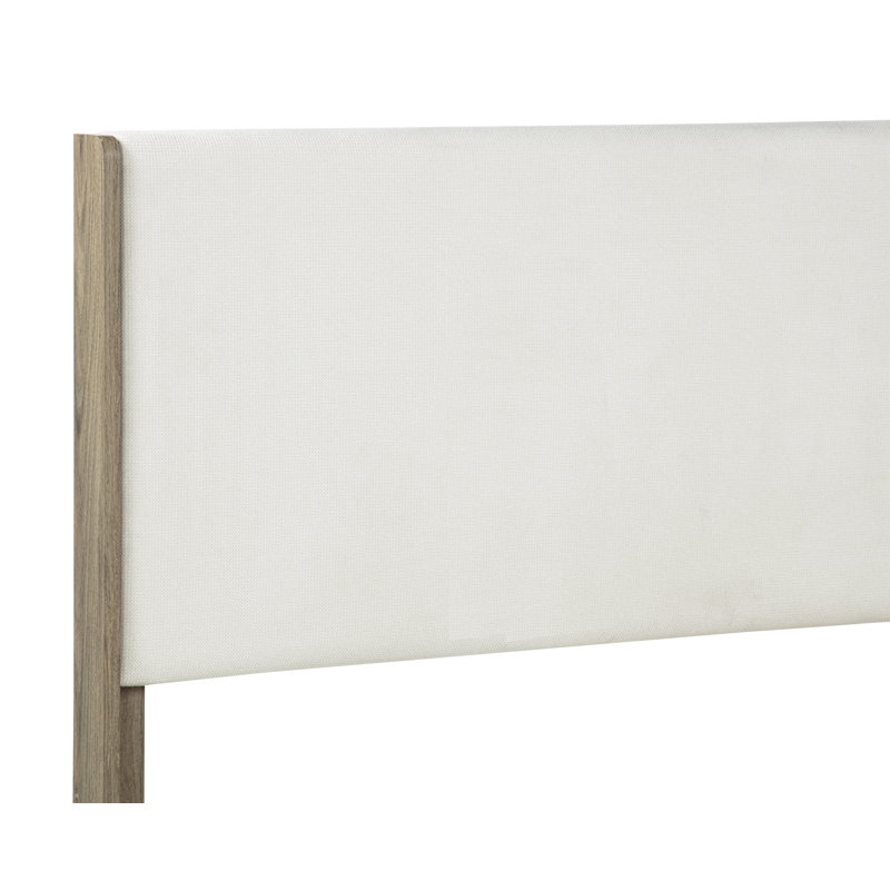 Ensemble de chambre à coucher moderne à panneau tapissier brun clair, 3 pièces, Très grand lit