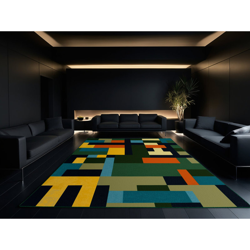 Pixelized Peaks Rug, Square 6'