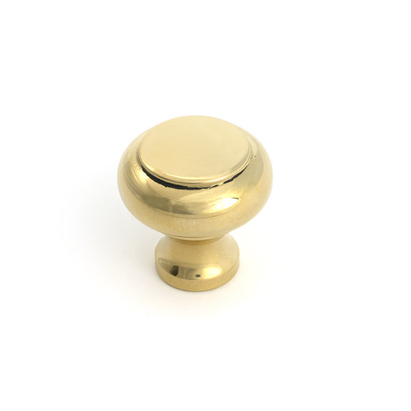 Regency Cabinet Knob, Polished Brass, 1.18" Knob Diameter