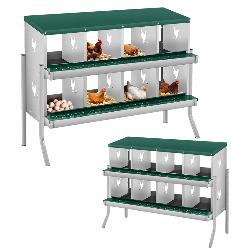 Boîtes gigognes pour poules pondeuses 46 pouces 46 compartiments pour poules pondeuses et poules pondeuses, Vert