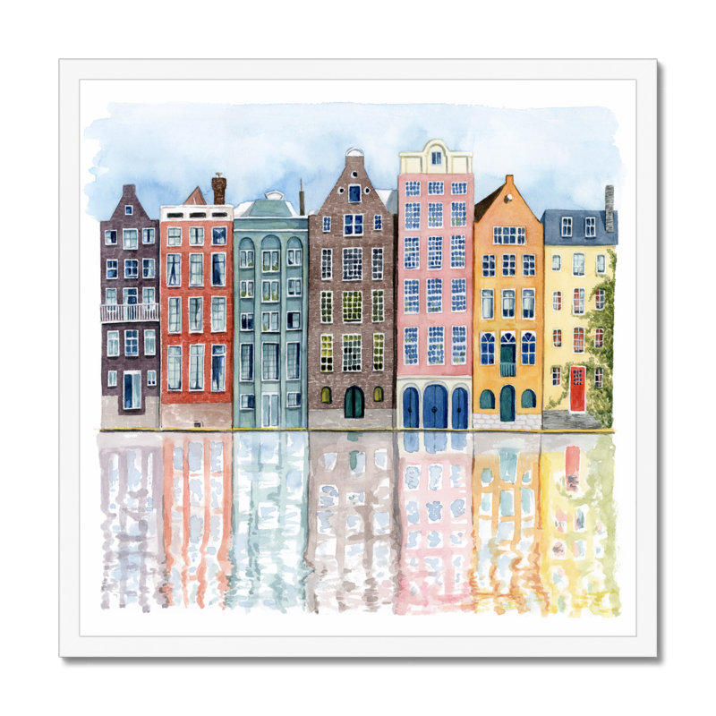 Neighborhood I by Grace Popp - Painting, 55cm H x 55cm W, White Framed Paper Print