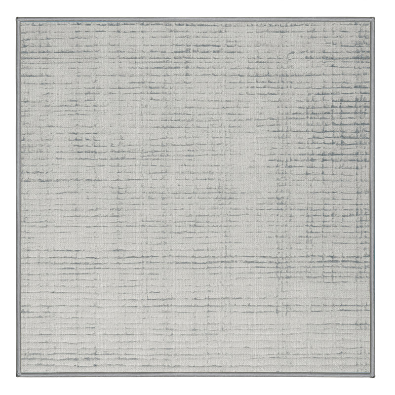 Tapis abstrait gris lavable à la machine, Carré 8 pi