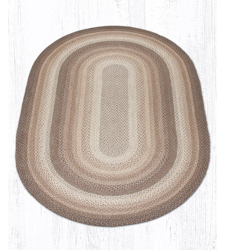  Tapis ovale en jute naturelle - fibre naturelle, Ovale 5 pi x 8 pi, Naturel