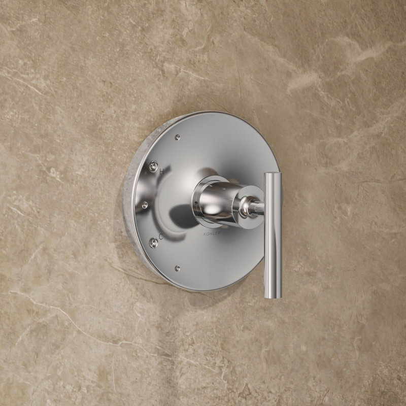 Kohler Purist® Rite-Temp Shower Valve Trim with Lever Handle, Less Showerhead, Polished Chrome