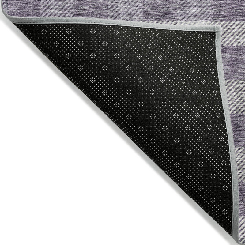 Tapis d'intérieur lavable à carreaux lavande 8 pi x 10 pi
