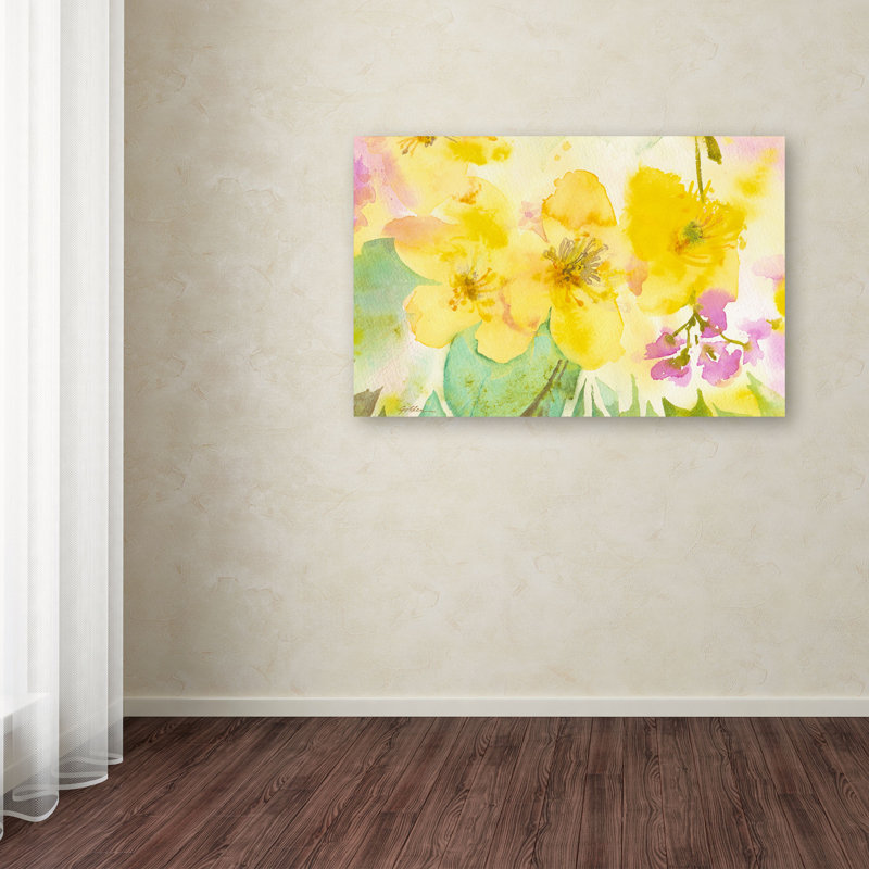 « yellow trio », reproduction d’art sur toile tendue, H 22 po x l 32 po x P 2 po