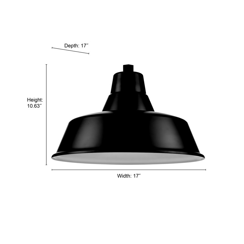 Abat-jour classique 1 lumière en satin noir avec abat-jour noir en aluminium Ericalynn Latitude Run®