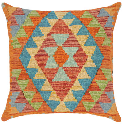 Shabby Elegance Didomenico Hand-Woven Turkish Kilim Throw Pillow -18X 18 In.