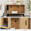 39" Hidden Cat Litter Box Furniture with Sliding Door & Mat, Modern Walnut Side End Table, Indoor Pet House & Enclosure for Living Room, Natural