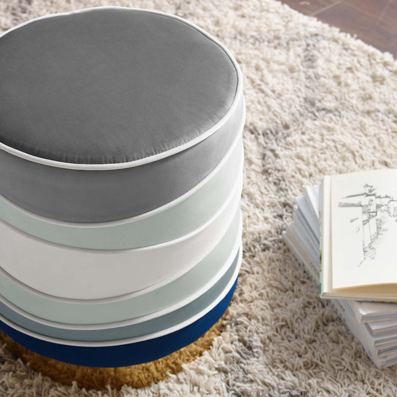 Modway Ribbon Round Performance Velvet Ottoman