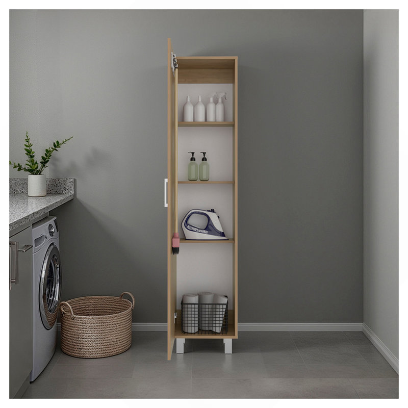 Armoire de rangement en chêne naturel avec tablette fixe