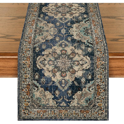 Boho Bohemia Style Black Table Runner, Country Rustic Farmhouse Magical Fall Kitchen Dining Table Decoration For Home Party Decor 13X72 Inch