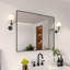 Miroir de salle de bain rectangulaire en métal 1,3 "avec cadre en verre trempé-512204411-512204407