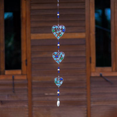 Recycled Glass Garland - Heart, 3'