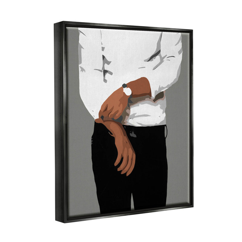«Chic Man Out», estampe numérique par Beth Ann Lawson, H 21 po x l 17 po x P 1,7 po, Cadre flottant noir de jais