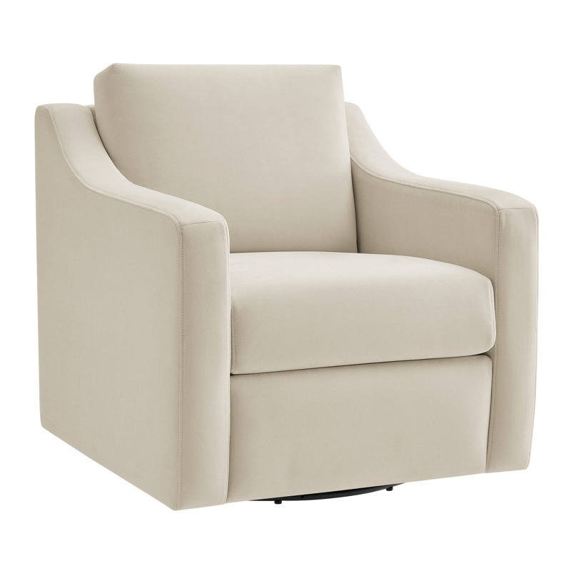 Liora Performance Velvet Armchair, Alabaster Velvet